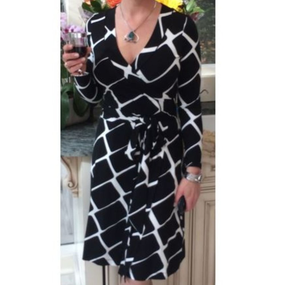 Banana Republic Wrap Dress black/white, size S